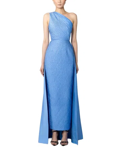 Sau Lee Joslin One-shoulder Gown In Blue