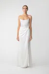 Sau Lee Julia Jacquard Gown In White