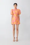 Sau Lee June Jacquard Mini Dress In Pink Multi
