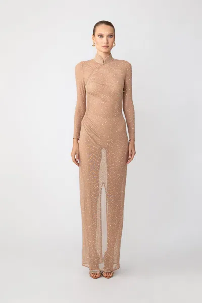 Sau Lee Kai Mesh Dress In Nude