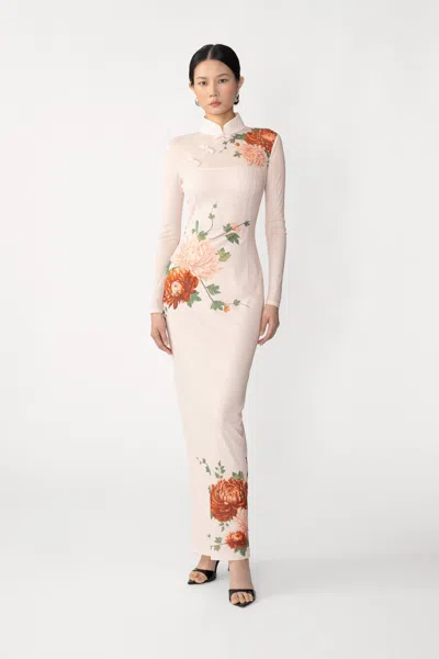 Sau Lee Kaia Mesh Maxi Dress In Pink