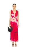 Sau Lee Katya Dress In Red Multi