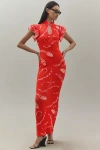Sau Lee Keilani Mesh Dress In Red