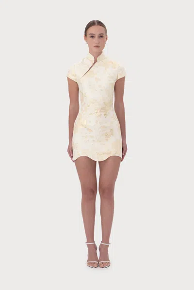 Sau Lee Kiana Jacquard Mini Dress In White