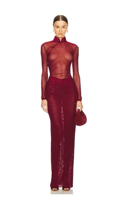 Sau Lee Kyle Dress In Bordeaux