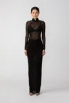 Sau Lee Kyle Mesh Dress In Black