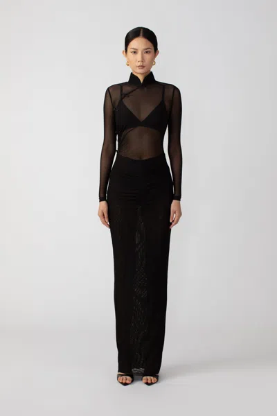 Sau Lee Kyle Mesh Dress In Black