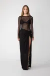 Sau Lee Kylie Sheer Dress In Black