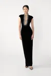 Sau Lee Lenora Velvet Gown In Black