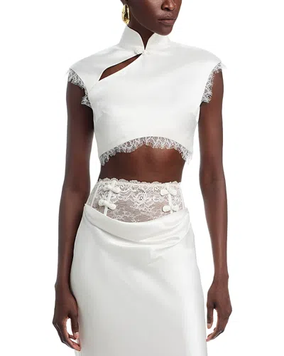 Sau Lee Lila Satin Top In White