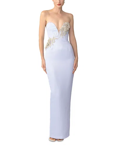 Sau Lee Luna Satin Gown In Blue