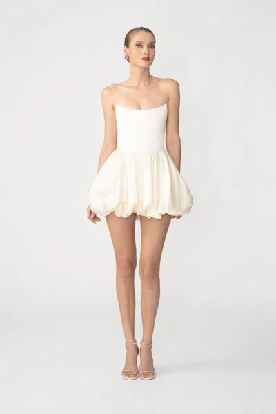 Sau Lee Lydia Satin Dress In Neutral