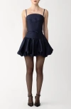 Sau Lee Maddie Bubble Hem Satin Cocktail Dress In Blue