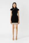 Sau Lee Margaux Velvet Mini Dress In Black