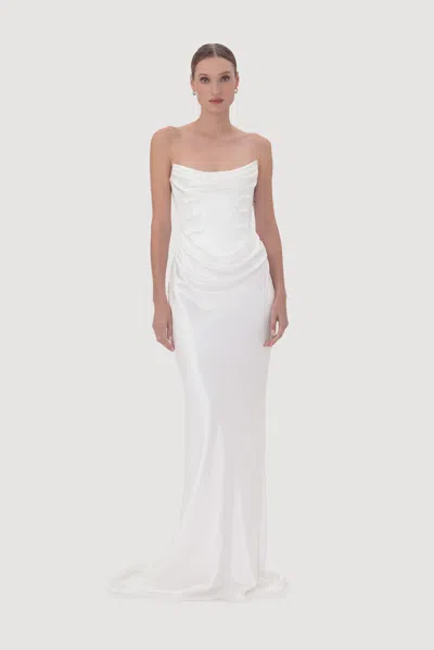 Sau Lee Margot Satin Gown In Multi