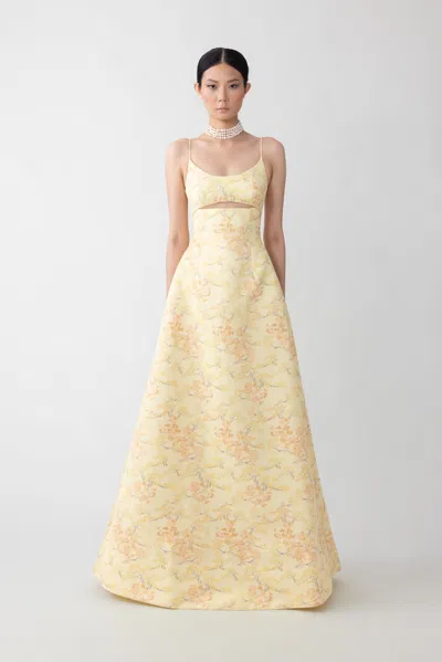 Sau Lee Marie Gown In Yellow Multi