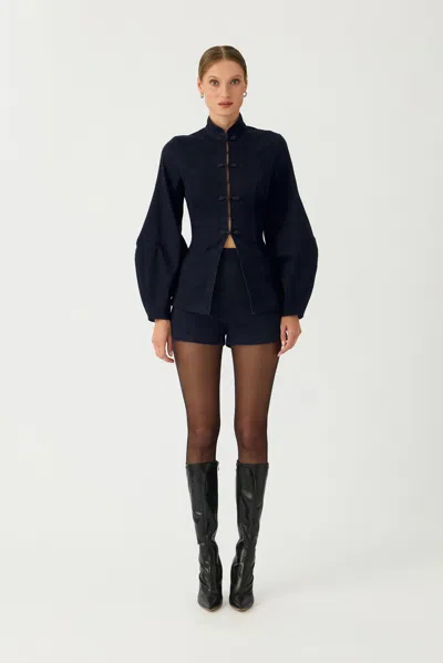Sau Lee Marten Denim Shorts In Dark Denim