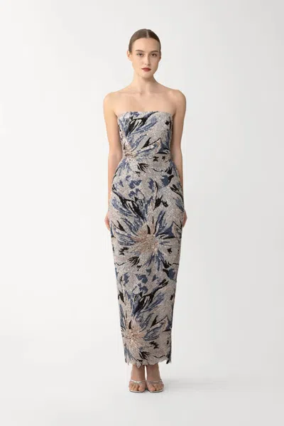 Sau Lee Meryl Strapless Sequin Gown In Multi
