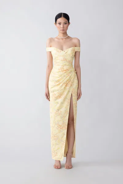 Sau Lee Mikaela Dress In Yellow Multi