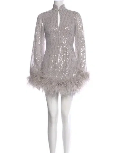 Pre-owned Sau Lee Mini Dress In Gray