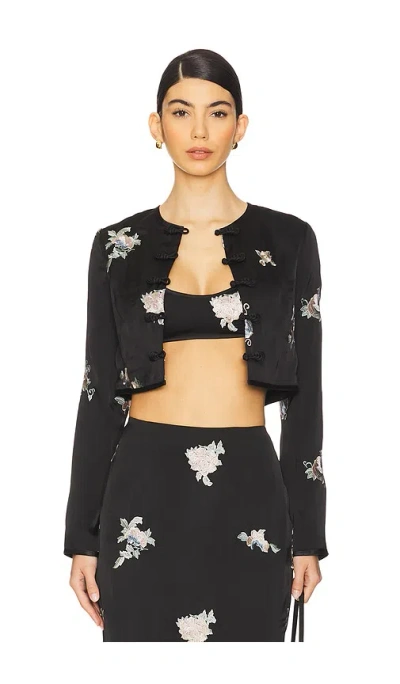 SAU LEE MIRA EMBROIDERED TOP