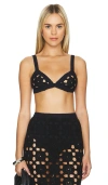 Sau Lee Myko Crochet Bralette In 黑色