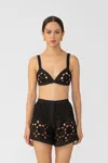 Sau Lee Myko Crochet Bralette In Black