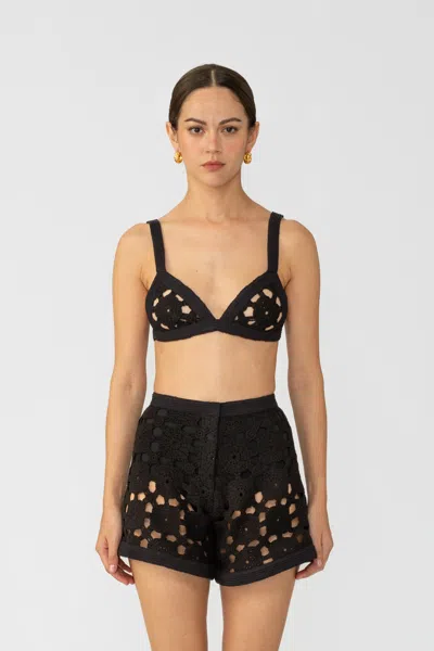 Sau Lee Myko Crochet Bralette In Black