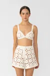Sau Lee Myko Crochet Bralette In White