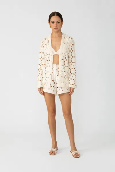 Sau Lee Myko Crochet Cardigan In White