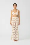 Sau Lee Myko Crochet Skirt In White