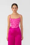 Sau Lee Nadia Corset Top In Magenta Pink