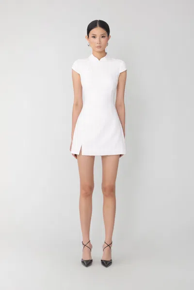 Sau Lee Natasha Tweed Mini Dress In White