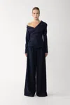Sau Lee Neve Wool Pant In Blue