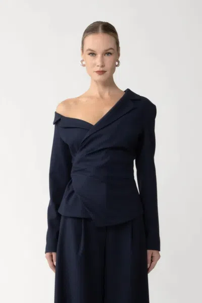 Sau Lee Neve Wool Top In Blue