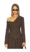 Sau Lee Neve Wool Top In Brown