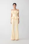 Sau Lee Nicola Crepe Pant In Butter Yellow