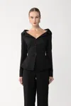 Sau Lee Nicola Crepe Top In Black