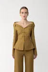 Sau Lee Nicola Crepe Top In Green