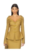 Sau Lee Nicola Crepe Top In Green