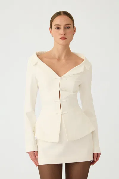 Sau Lee Nicola Crepe Top In White