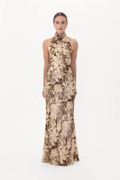 Sau Lee Nikita Satin Dress In Multi