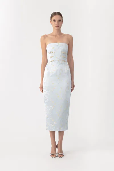 Sau Lee Nina Midi Dress In Blue