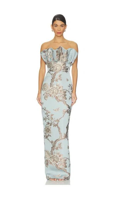 Sau Lee Noah Brocade Gown In Multi