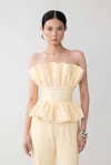Sau Lee Noah Crepe Top In Butter Yellow