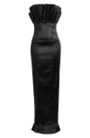 Sau Lee Noah Strapless Cotton Gown In Black
