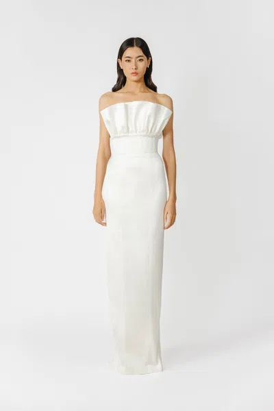 SAU LEE NOAH STRAPLESS SATIN GOWN