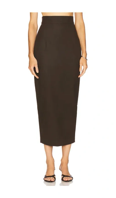 Sau Lee Nomi Suede Skirt In Brown