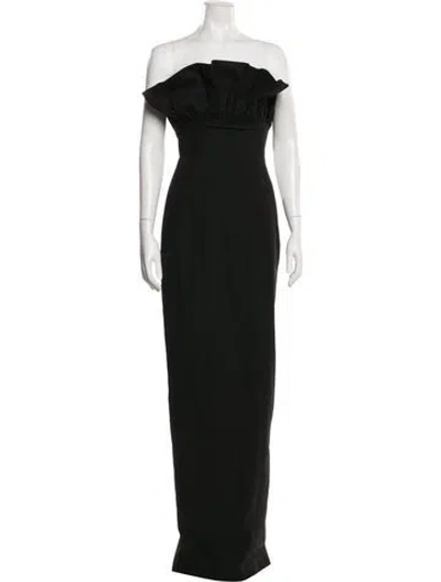 Pre-owned Sau Lee Off-the-shoulder Long Dress In Black