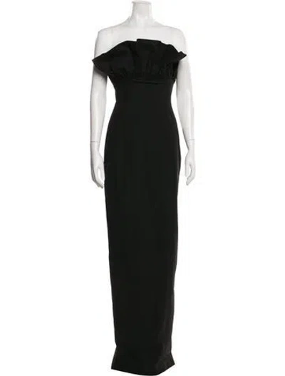 Pre-owned Sau Lee Off-the-shoulder Long Dress In Black